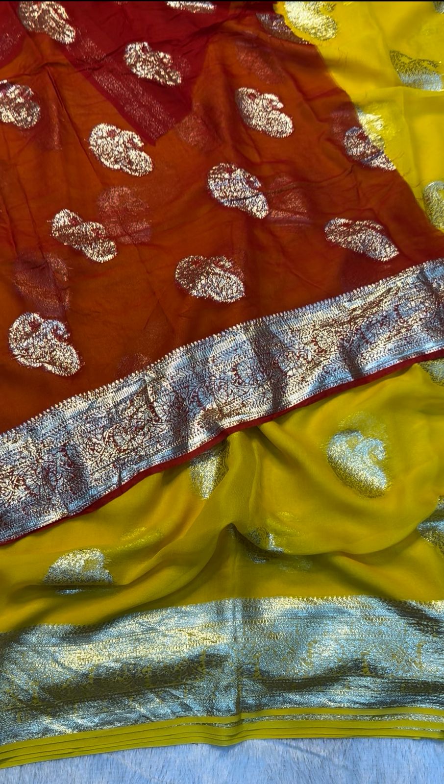New Festival Wear Viscose Georgette Jacquard Weaving Work Fancy Designer Saree With Blouse