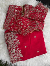Load image into Gallery viewer, Outstanding Festival Wear Fendy Satin Silk Heavy Embroidery n Aarco Work Fancy Designer Saree With Stitched Blouse
