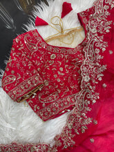 Load image into Gallery viewer, Outstanding Festival Wear Fendy Satin Silk Heavy Embroidery n Aarco Work Fancy Designer Saree With Stitched Blouse
