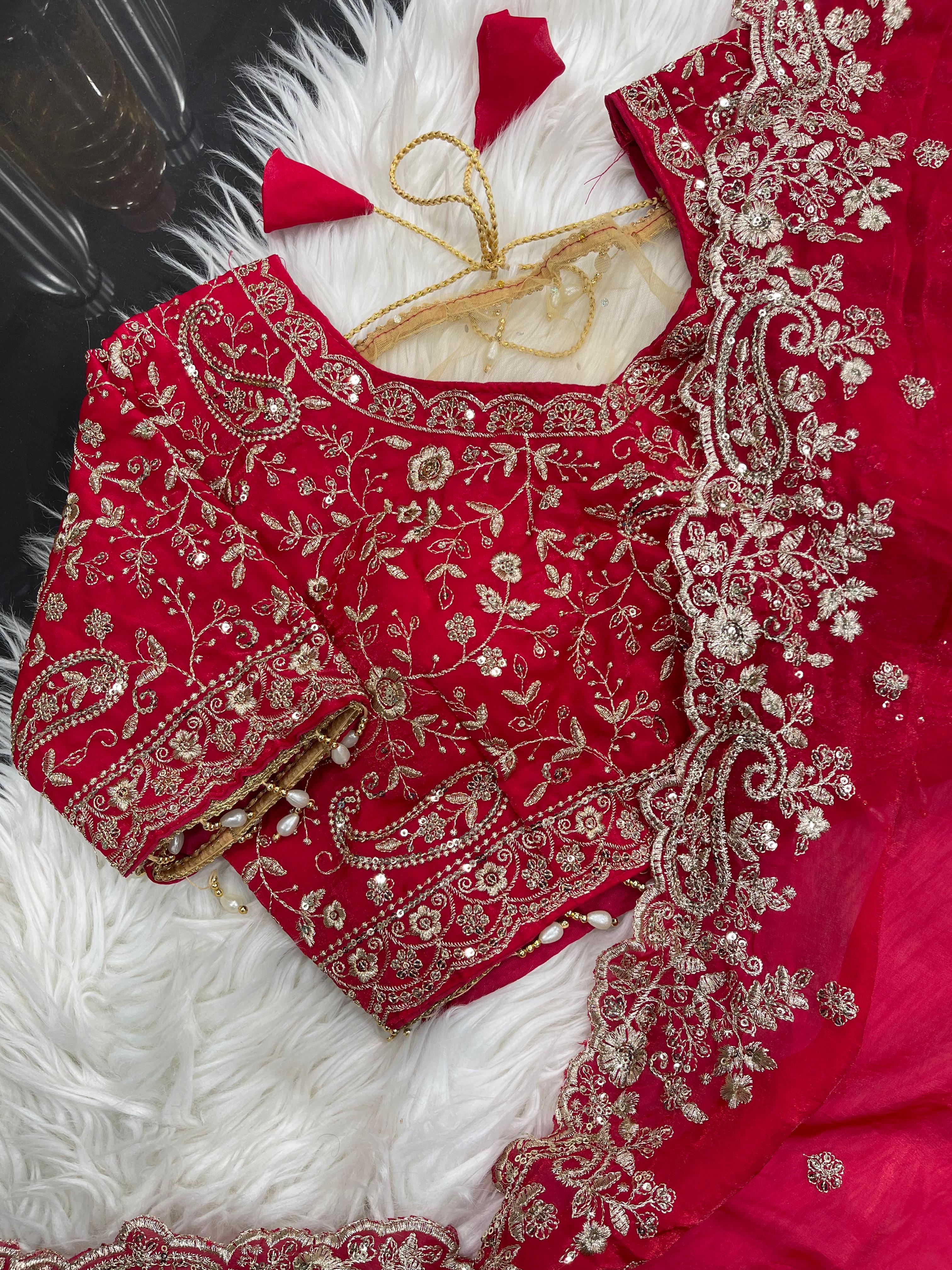Outstanding Festival Wear Satin Silk Heavy Embroidery n Aarco Work Fancy Designer Saree With Stitched Blouse