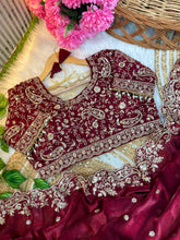 Load image into Gallery viewer, Outstanding Festival Wear Fendy Satin Silk Heavy Embroidery n Aarco Work Fancy Designer Saree With Stitched Blouse

