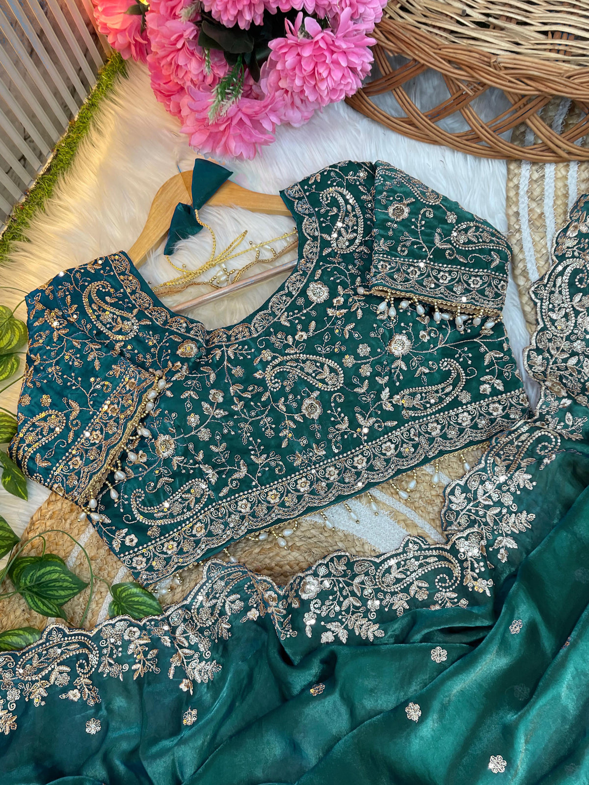 Outstanding Festival Wear Satin Silk Heavy Embroidery n Aarco Work Fancy Designer Saree With Stitched Blouse