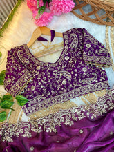 Load image into Gallery viewer, Outstanding Festival Wear Fendy Satin Silk Heavy Embroidery n Aarco Work Fancy Designer Saree With Stitched Blouse
