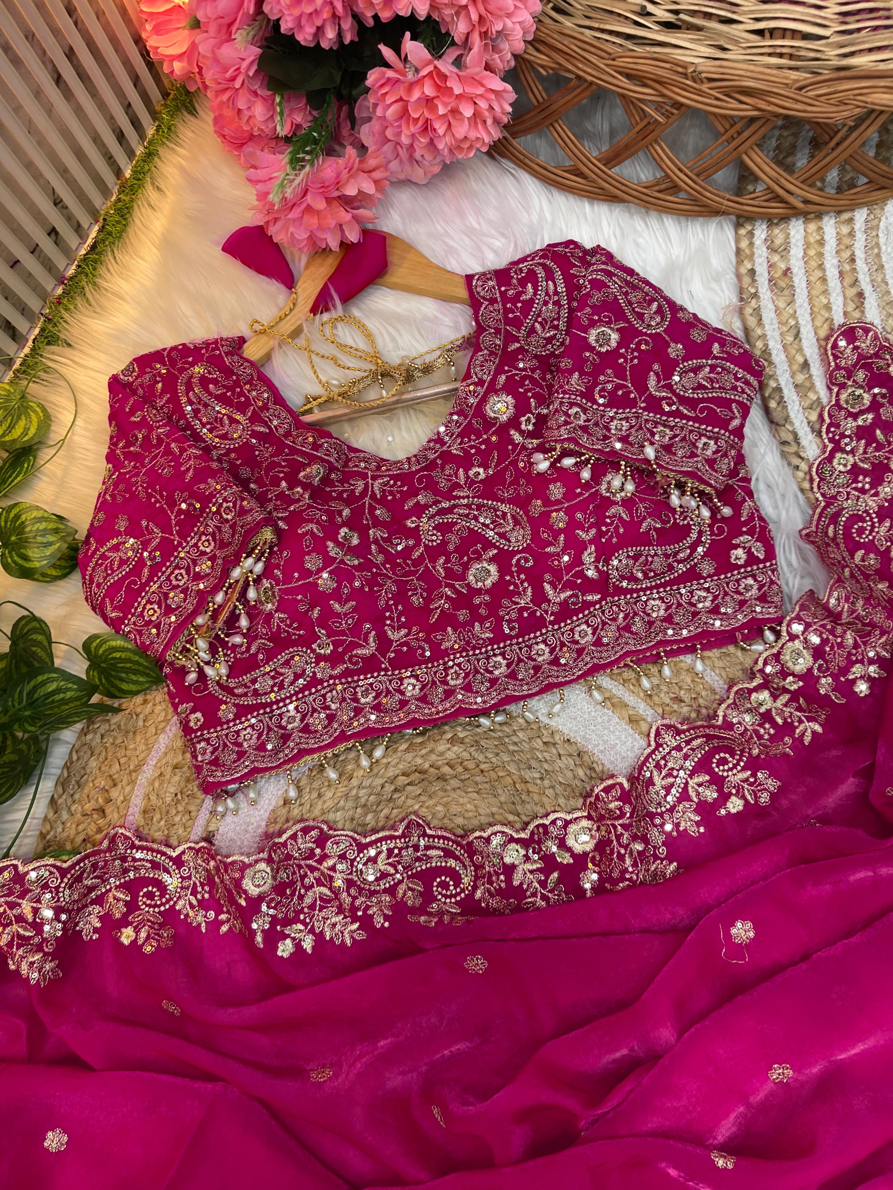 Outstanding Festival Wear Satin Silk Heavy Embroidery n Aarco Work Fancy Designer Saree With Stitched Blouse