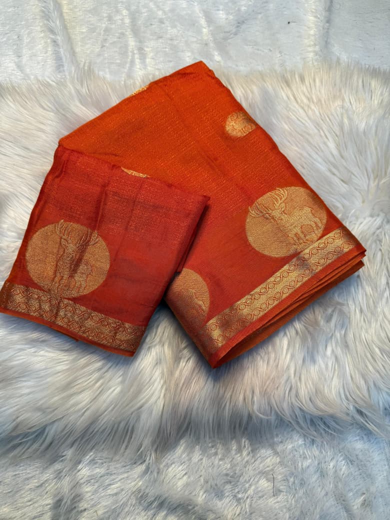 New Festive Wear Pure Soft Viscose Silk Jacquard Weaving Zari Work Fancy Designer Saree With Blouse