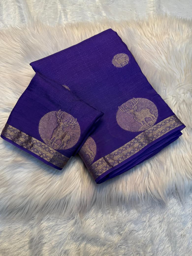 New Festive Wear Pure Soft Viscose Silk Jacquard Weaving Zari Work Fancy Designer Saree With Blouse