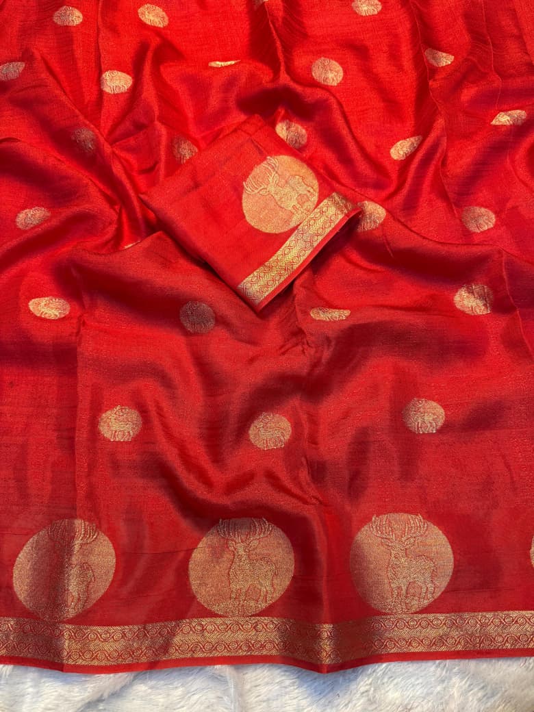 New Festive Wear Pure Soft Viscose Silk Jacquard Weaving Zari Work Fancy Designer Saree With Blouse