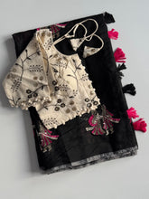 Load image into Gallery viewer, Captivating Party Wear Chanderi Cotton Embroidery n Tussels Work Fancy Designer Saree With Stitched Blouse
