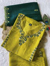 Load image into Gallery viewer, New Wedding Wear Roman Silk Embroidery n Sequence Work Designer Straight Kurta With Trouser n Dupatta Set
