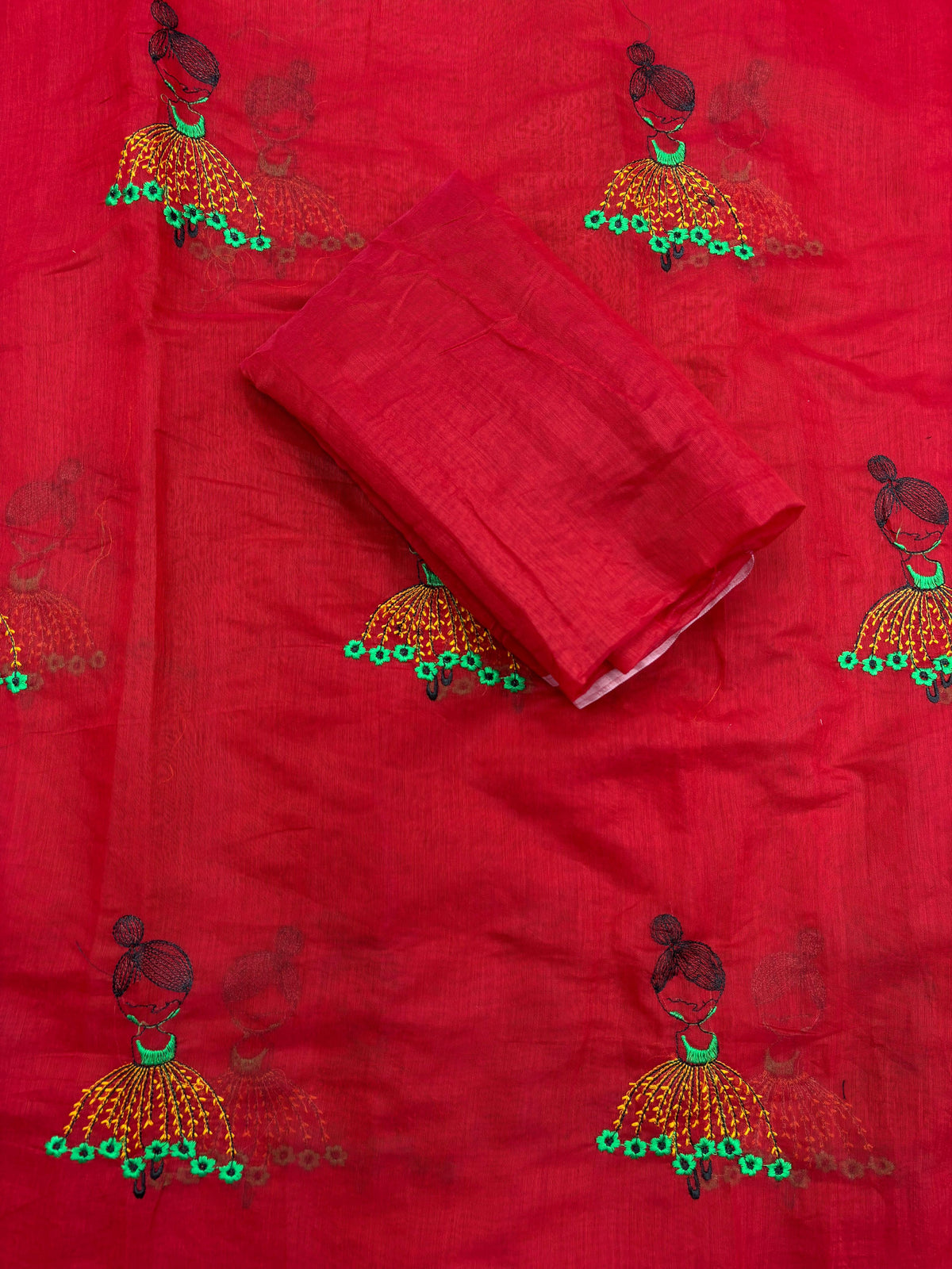 New Function Wear Chanderi Cotton Embroidery n Tussels Work Fancy Designer Saree With Blouse Piece