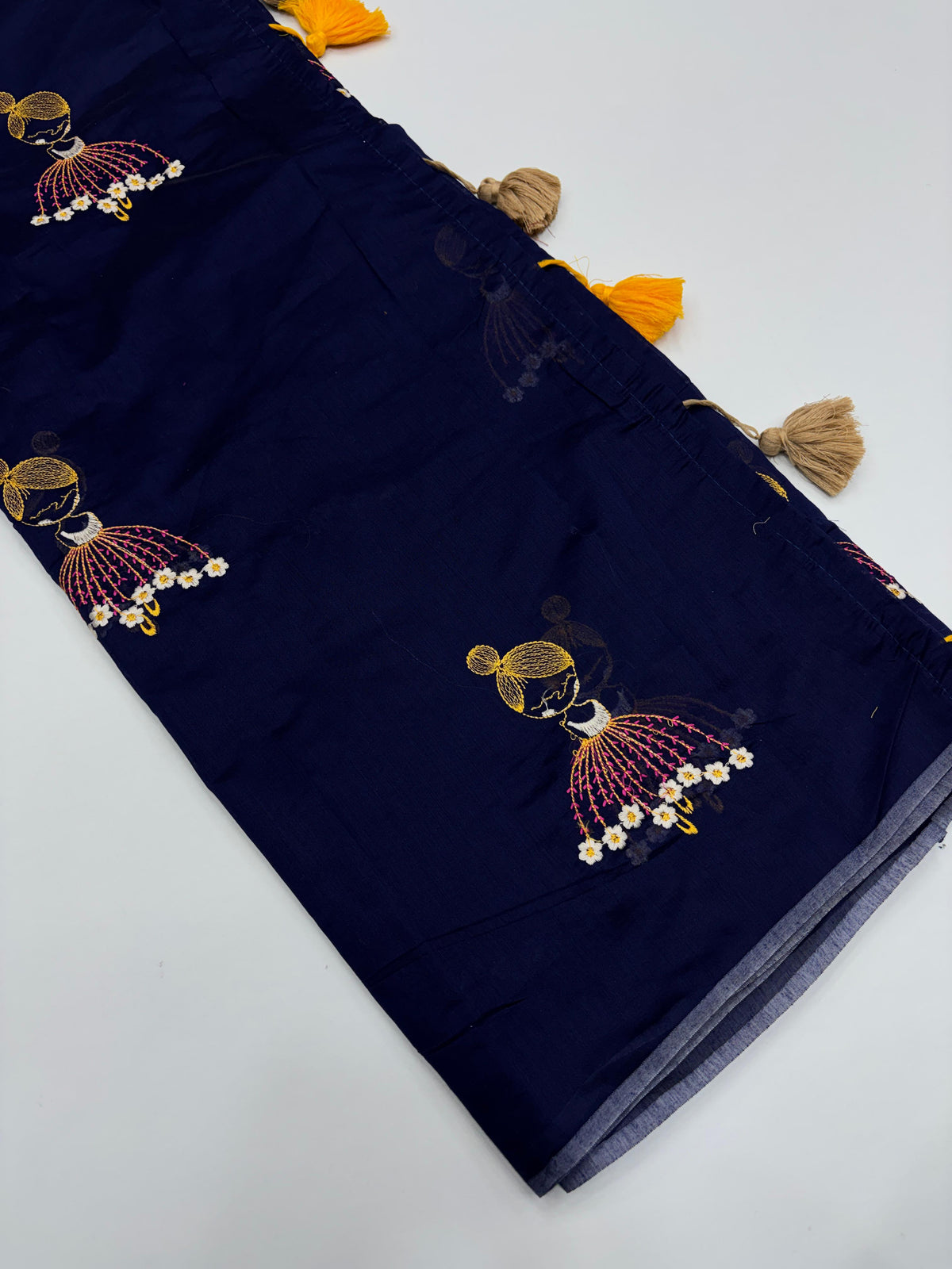 New Function Wear Chanderi Cotton Embroidery n Tussels Work Fancy Designer Saree With Blouse Piece