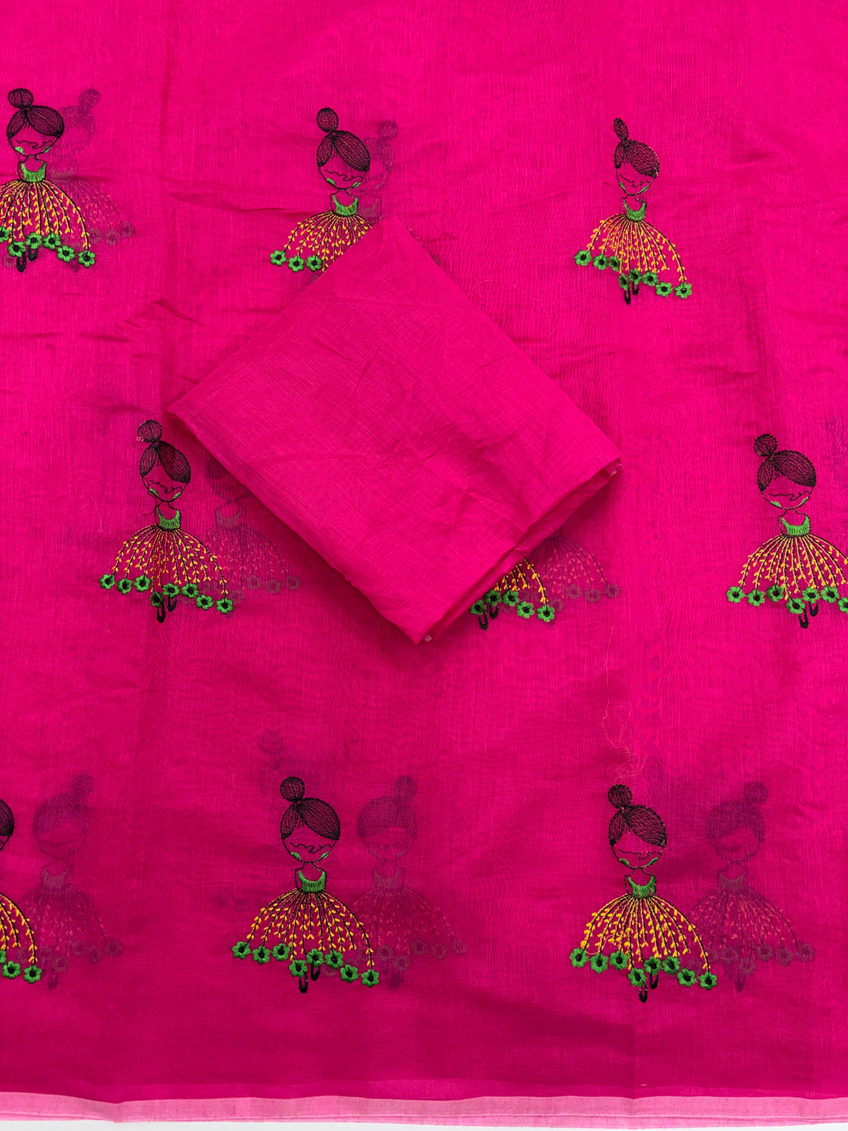 New Function Wear Chanderi Cotton Embroidery n Tussels Work Fancy Designer Saree With Blouse Piece
