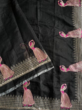 Load image into Gallery viewer, Mellifluous Party Wear Chanderi Cotton Embroidery n Tussels Work Fancy Designer Saree For Women
