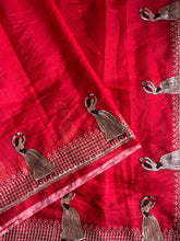 Load image into Gallery viewer, Mellifluous Party Wear Chanderi Cotton Embroidery n Tussels Work Fancy Designer Saree For Women
