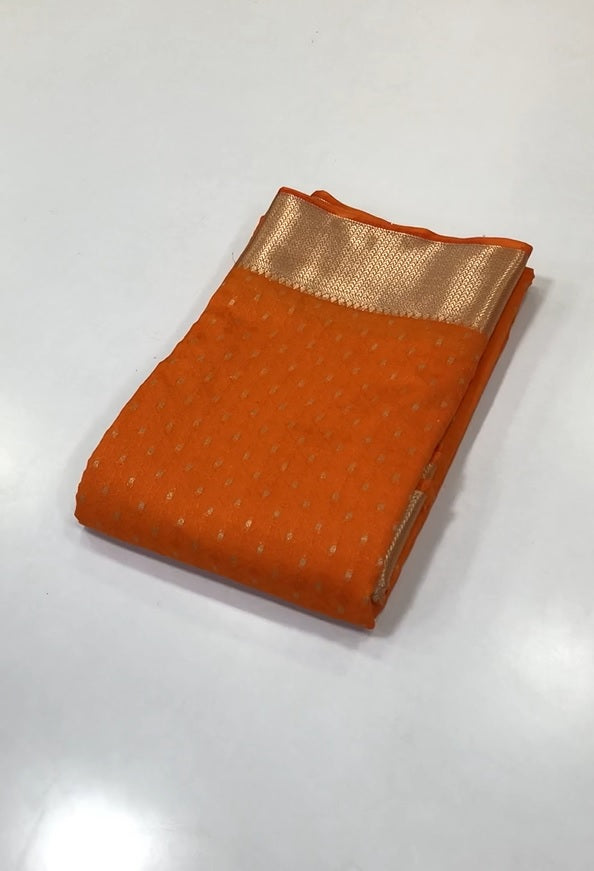 New Wedding Wear Georgette Gold Zari Weaving With Rich Weaving Pallu Fancy Designer Saree