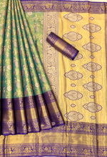 Load image into Gallery viewer, New Wedding Wear Multi Colour Kanjiviram Silk Pure Zari Weaving with Beautiful Meena Weaving Saree
