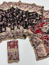 Load image into Gallery viewer, New Function Wear Black Color Viscose Georgette Kalamkari Print Fancy Designer Saree Design
