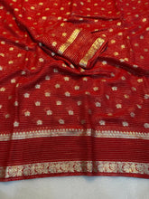 Load image into Gallery viewer, New Wedding Wear Viscose Georgette Jacquard Zari Weaving Work Fancy Designer Saree
