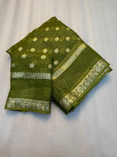 Load image into Gallery viewer, New Wedding Wear Viscose Georgette Jacquard Zari Weaving Work Fancy Designer Saree

