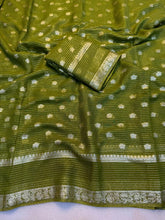 Load image into Gallery viewer, New Wedding Wear Viscose Georgette Jacquard Zari Weaving Work Fancy Designer Saree
