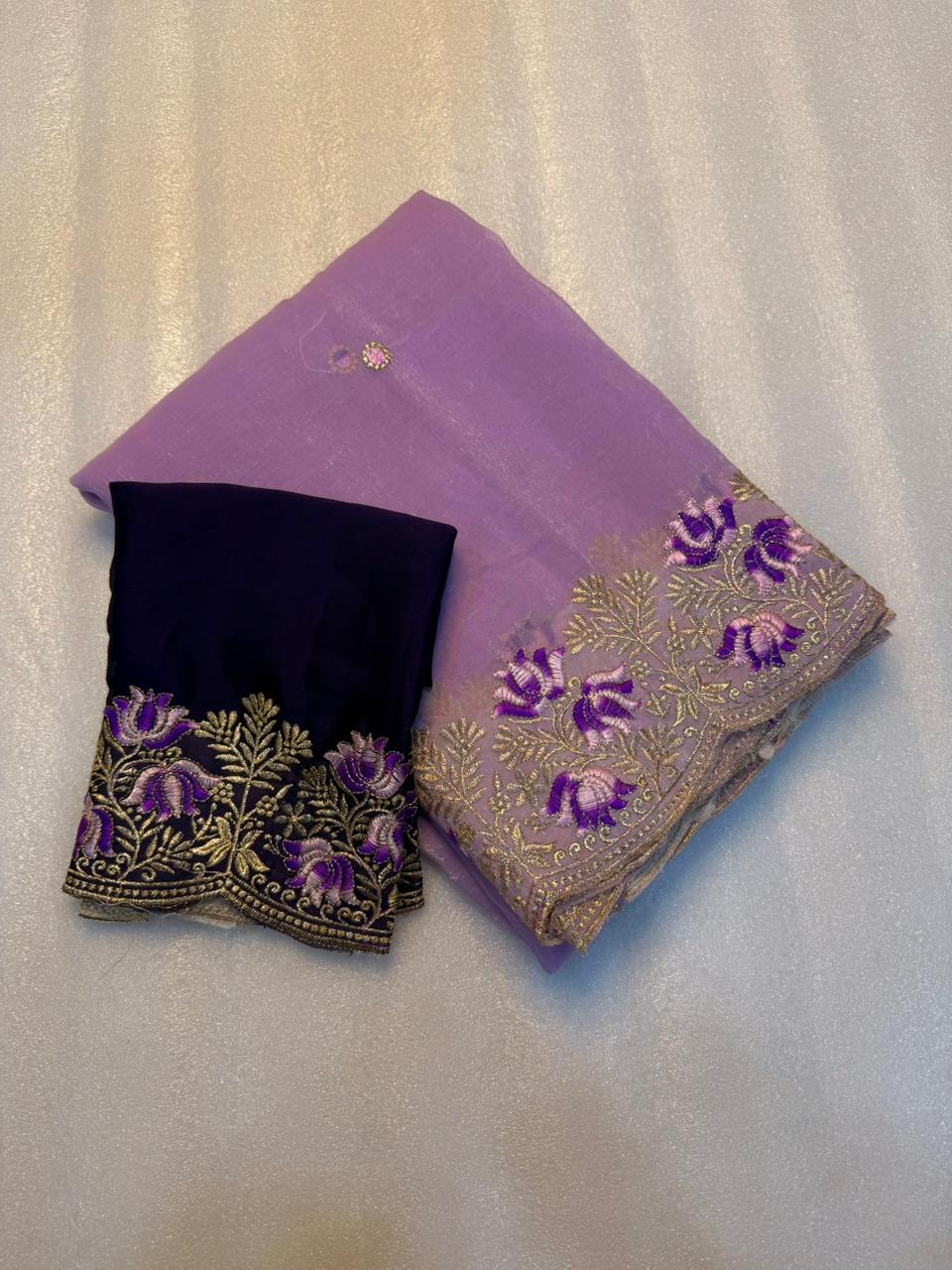 Latest Wedding Wear Pure Crunchy Silk Embroidery Work Fancy Desginer Saree With Blouse