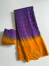 Load image into Gallery viewer, New Orange n Purple Pedding Color Soft Viscose Zari Work Rich Pallu Designer Saree With Blouse
