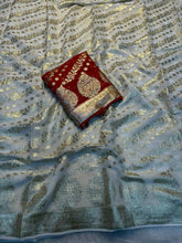 Load image into Gallery viewer, Glamorous Party Wear Pure Viscose Georgette Jacquard Weaving Work Fancy Designer Saree With Blouse
