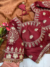 Load image into Gallery viewer, New Function Wear Fendy Chiffon Heavy Sequence n Aarco Work Fancy Designer Saree With Stitched Blouse
