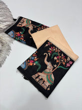 Load image into Gallery viewer, Stylish Function Wear Handloom Tussar Silk Kalamkari Print With Tussle Work Fancy Designer Saree With Blouse
