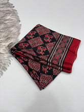 Load image into Gallery viewer, Prettiest Function Wear Pure Satin Silk Ajrak Printed Rich Pallu n Tussles Work Fancy Designer Saree
