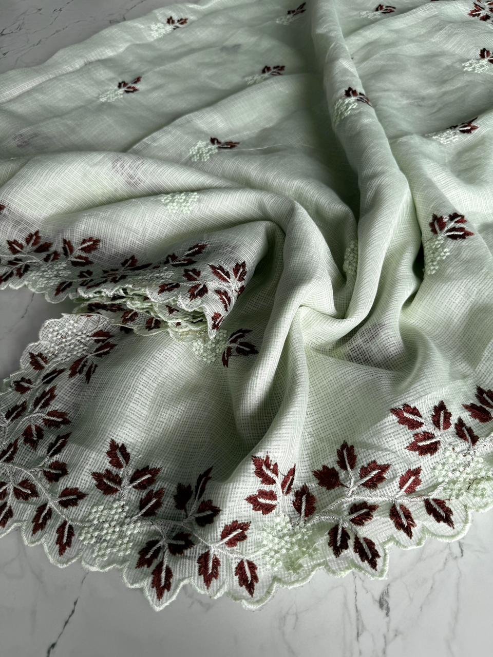 Forbearance Party Wear Kota Doriya Multy Thread Work N Sclap Border Fancy Designer Saree With Unstitched Blouse