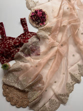 Load image into Gallery viewer, Surreptitious Function Wear Pure Soft Organza Tissue Silk Sequence Thread Work Fancy Designer Saree With Unstitched Blouse
