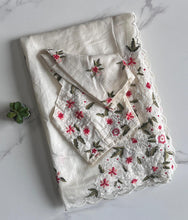 Load image into Gallery viewer, Mellifluous Function Wear Pure Kota Doriya Embroidery Flower Butties n Arco Cut Work Border Designer Saree With Unstitched Blouse
