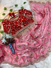 Load image into Gallery viewer, Luxuriant Soft Satin Silk Embroidery n Sequence Work Rich Look Saree With Demesne Full Stitched Blouse
