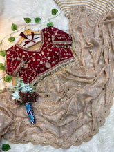 Load image into Gallery viewer, Luxuriant Soft Satin Silk Embroidery n Sequence Work Rich Look Saree With Demesne Full Stitched Blouse

