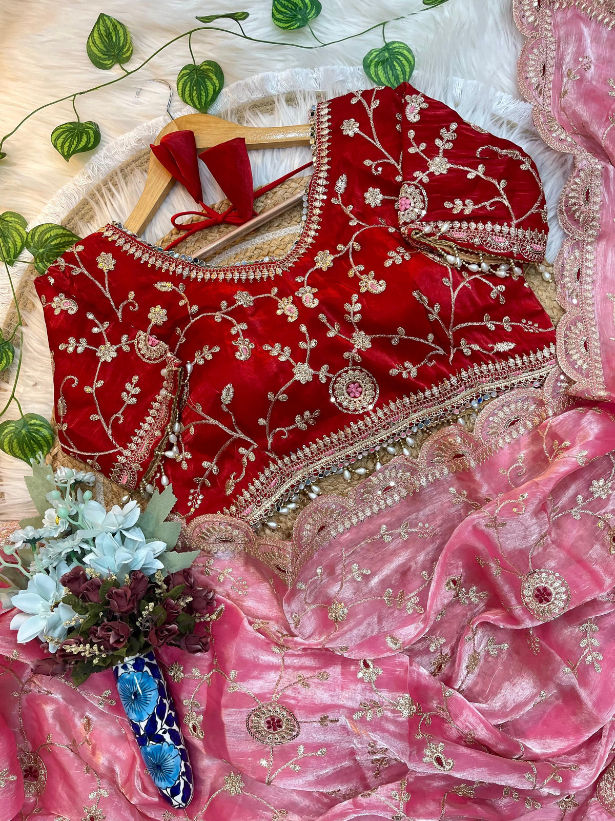 Luxuriant Soft Satin Silk Embroidery n Sequence Work Rich Look Saree With Demesne Full Stitched Blouse