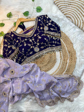 Load image into Gallery viewer, Luxuriant Soft Satin Silk Embroidery n Sequence Work Rich Look Saree With Demesne Full Stitched Blouse
