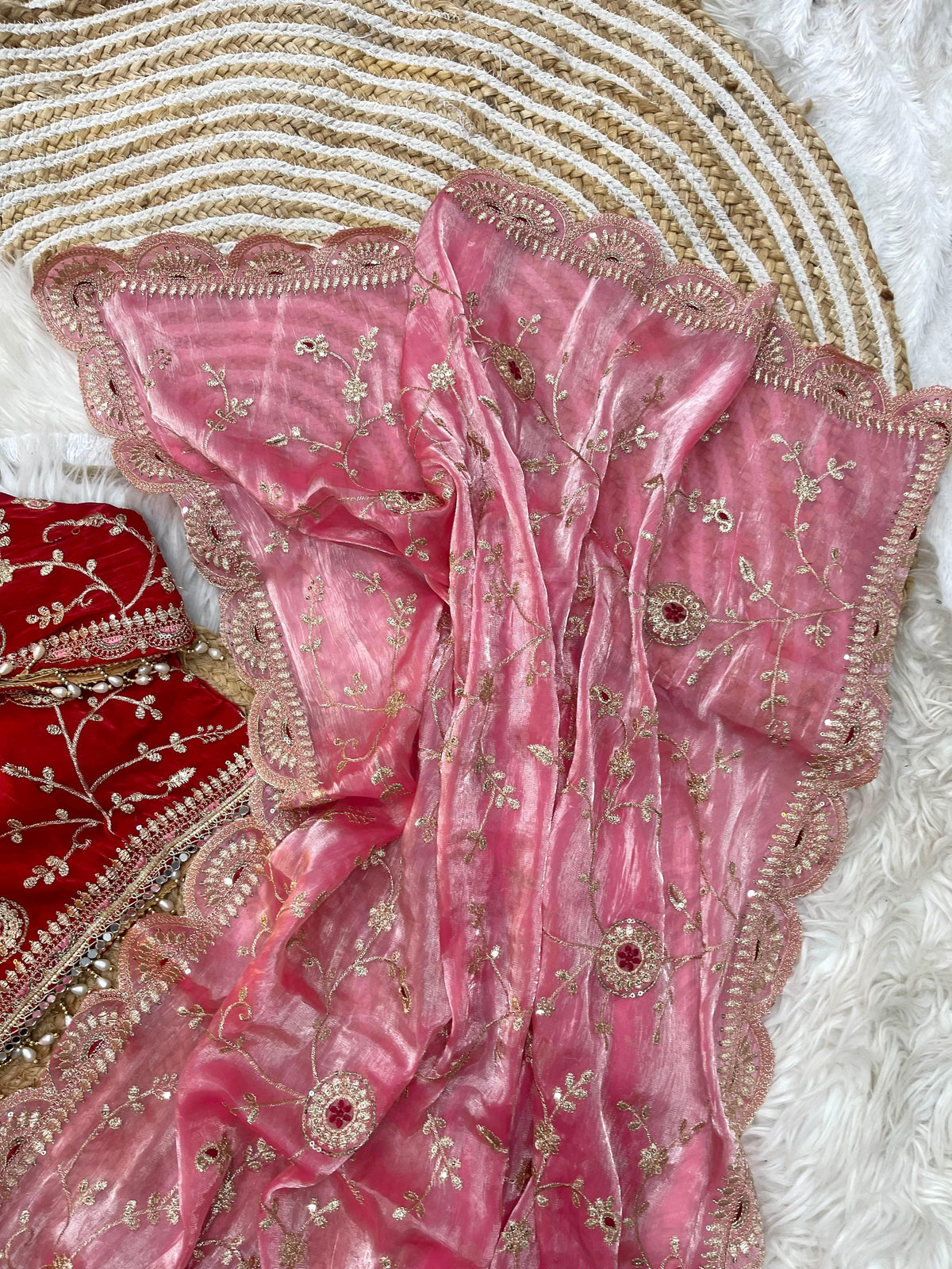 Luxuriant Soft Satin Silk Embroidery n Sequence Work Rich Look Saree With Demesne Full Stitched Blouse