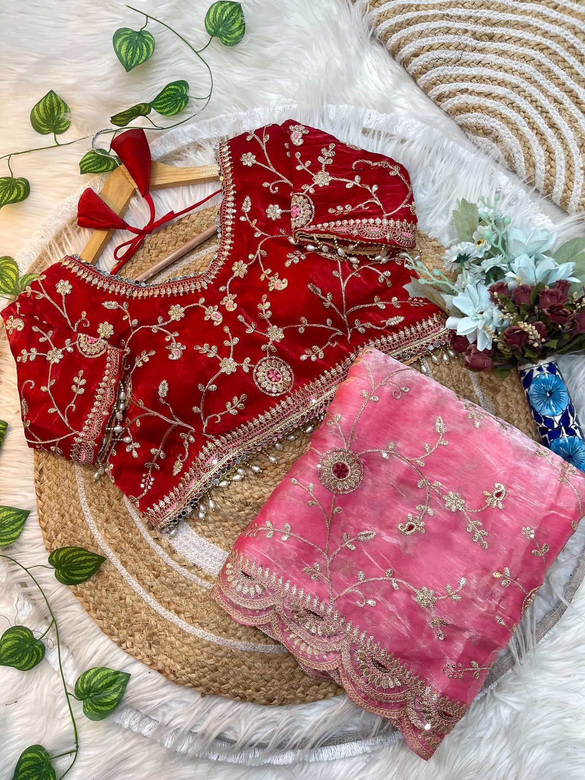Luxuriant Soft Satin Silk Embroidery n Sequence Work Rich Look Saree With Demesne Full Stitched Blouse