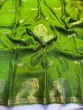 Load image into Gallery viewer, Confounding Party Wear Pure Soft Viscose Zari Jacquard Weaving Work Saree With Blouse Piece
