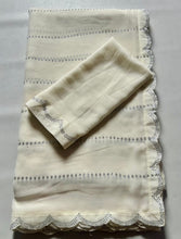 Load image into Gallery viewer, New Partywear White Color Georgette Fabric Diamond Work Fancy Desinger Saree
