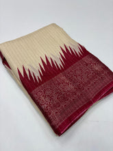 Load image into Gallery viewer, New Function Wear Dola Silk Print With Jacquard Weaving Border Work Fancy Designer Saree

