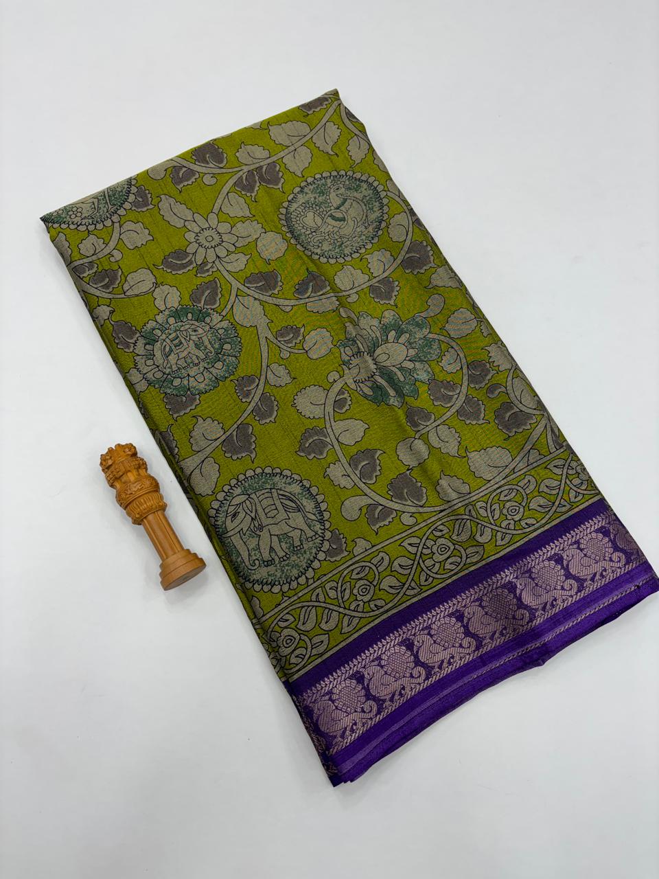 Charismatic Function Wear Soft Dola Silk Print n Jacquard Work Fancy Designer Saree For Women