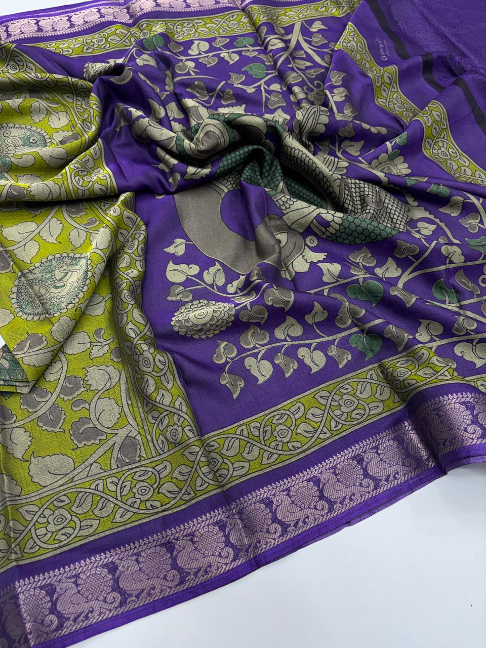 Charismatic Function Wear Soft Dola Silk Print n Jacquard Work Fancy Designer Saree For Women