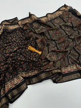 Load image into Gallery viewer, Elegant Party Wear Soft Cotton Silk Jacquard Weaving Border Fancy Designer Saree For Women
