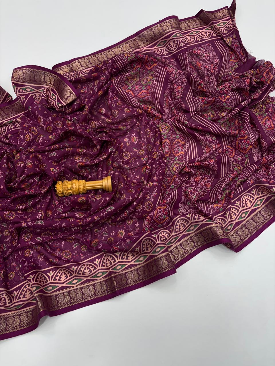 Elegant Party Wear Soft Cotton Silk Jacquard Weaving Border Fancy Designer Saree For Women