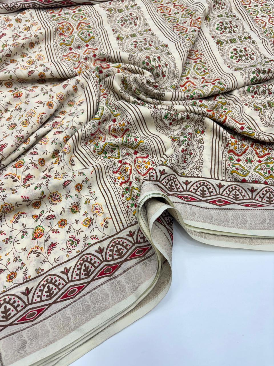 Elegant Party Wear Soft Cotton Silk Jacquard Weaving Border Fancy Designer Saree For Women