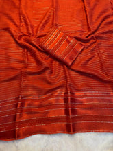 Load image into Gallery viewer, Gratifying Party Wear Pure Viscose Georgette Linning Weaving Satin Patta Border Fancy Designer Saree With Blouse
