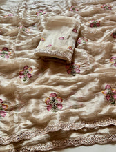 Load image into Gallery viewer, Breathtaking Function Wear Semi Pure Tissue Silk Sequence n Mirror With Thread Work Fancy Designer Saree With Blouse Piece
