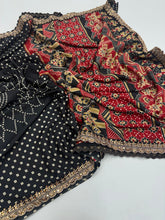 Load image into Gallery viewer, Splendorous Function Wear Pure Stain Silk Designer Printed Rich Pallu n Sequence Lace Fancy Designer Saree
